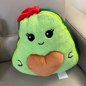 BMI Kawaii Stuffed Avocado With Red Bow 14" Plush Stuffed Animal Toy
